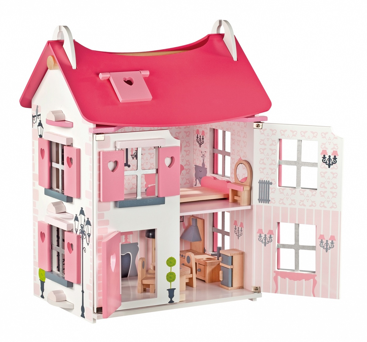 Кукольный домик – Мадмуазель, с мебелью и куклами  